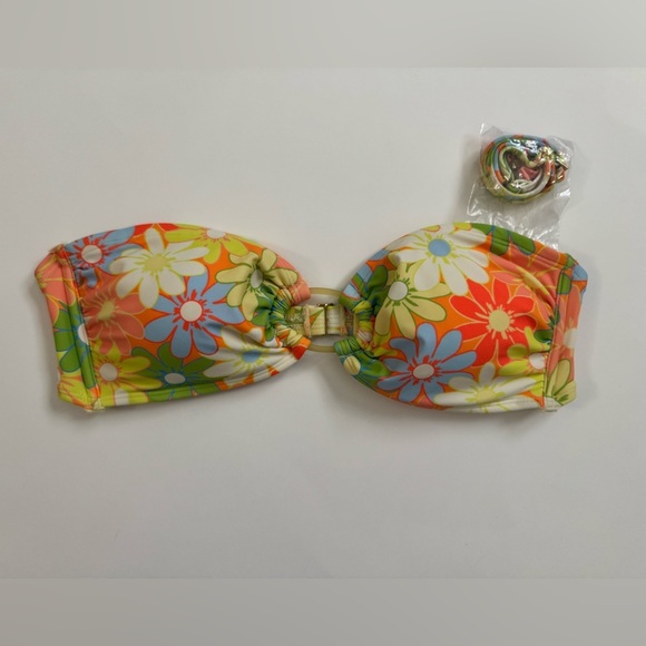 wild fable Other - Wild Fable Women’s Floral Bikini Top NWOT Size XL Orange Green Summer Swimsuit